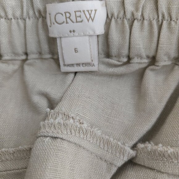 J Crew Natural Linen Cotton Cropped Pants Size 6 - Picture 8 of 9